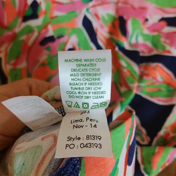 Lilly Pulitzer Size Extra Small XS 100% Pima Cotton Palmetta Dress Vias Print - Picture 3 of 11